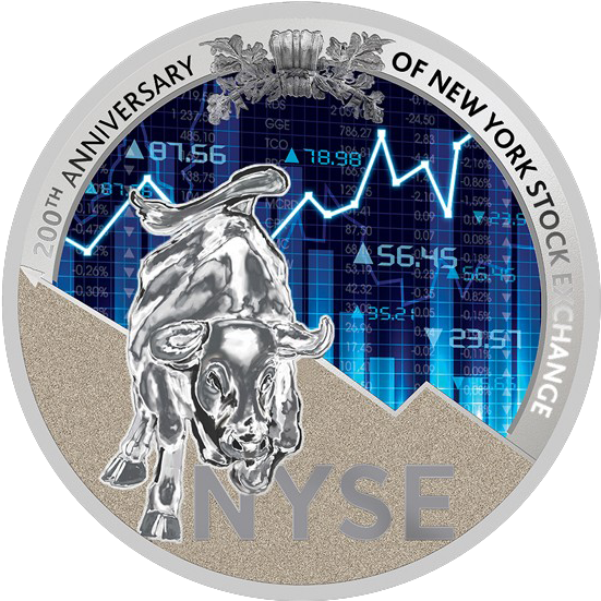 New York Stock Exchange 200th Anniversary Nyse ~ Silver - New York Stock Exchange Nyse 200th Anniversary 30ml (563x566), Png Download