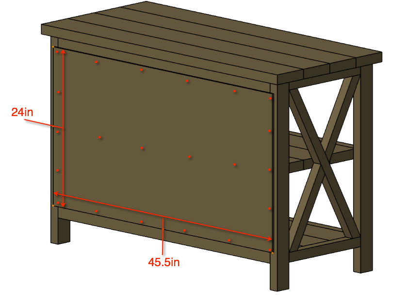 Back Panel, Rustic X Diy Changing Table - Changing Table Diy (838x651), Png Download