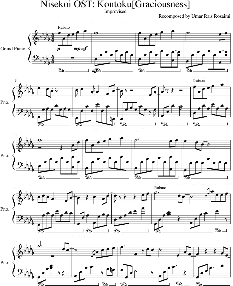 Kontoku[graciousness] Improvised Sheet Music For Piano, - We Thank Thee O God For A Prophet Sheet Music (850x1100), Png Download