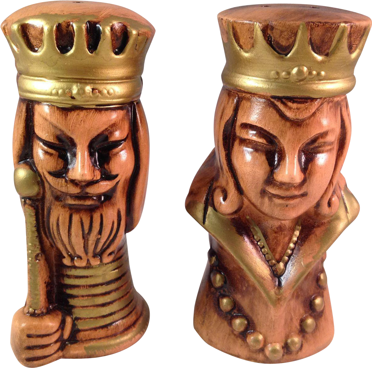 Vintage Tilso Made In Japan King And Queen Chess Salt - Bronze Sculpture (1194x1194), Png Download