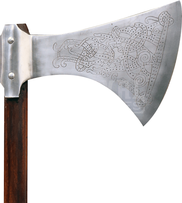 Two Handed Viking Battle Axe - Deepeeka Etched Viking Axe (850x850), Png Download