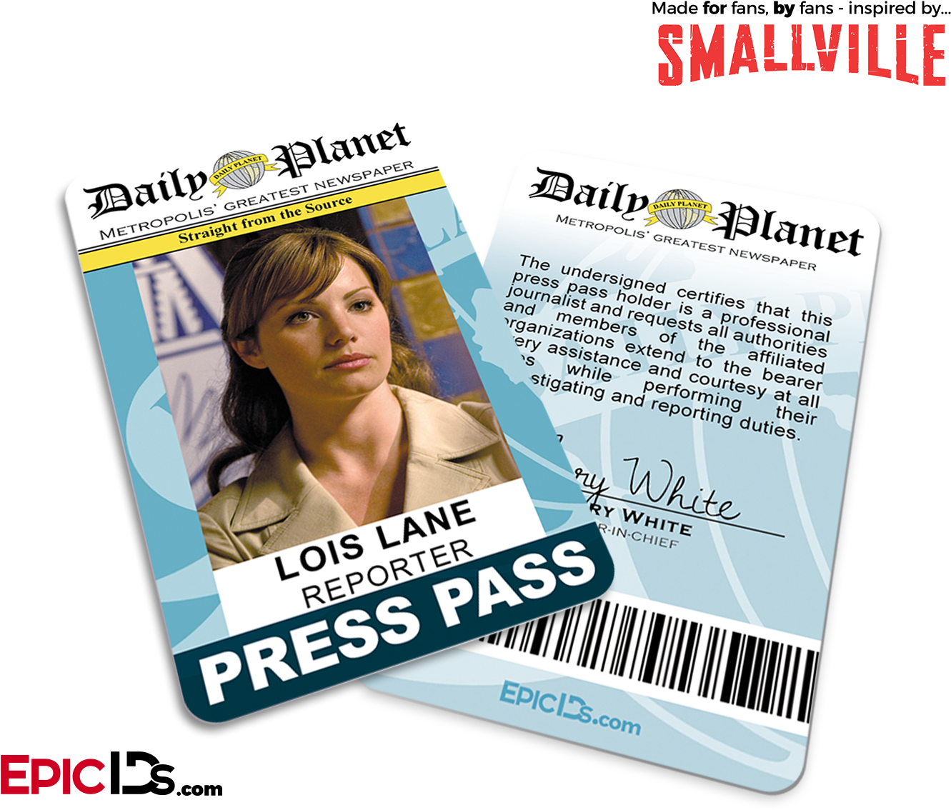 Smallville Tv Series Inspired Daily Planet Press Pass - Daily Planet Newspaper Logo Smallville (1417x1181), Png Download
