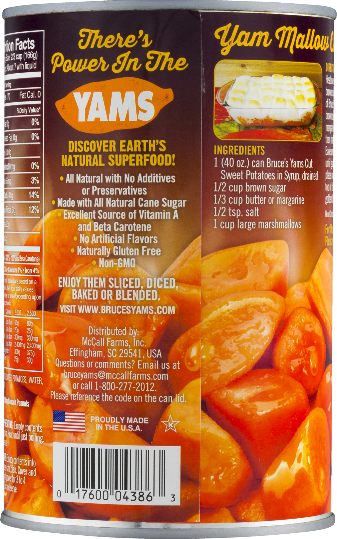 Recipes On Back Of Bruce's Yams Can (1800x1800), Png Download