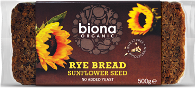Rye Sunflower Seed Bread - Biona Organic Rye Sunflower Seed Organic Bread 500 (600x600), Png Download