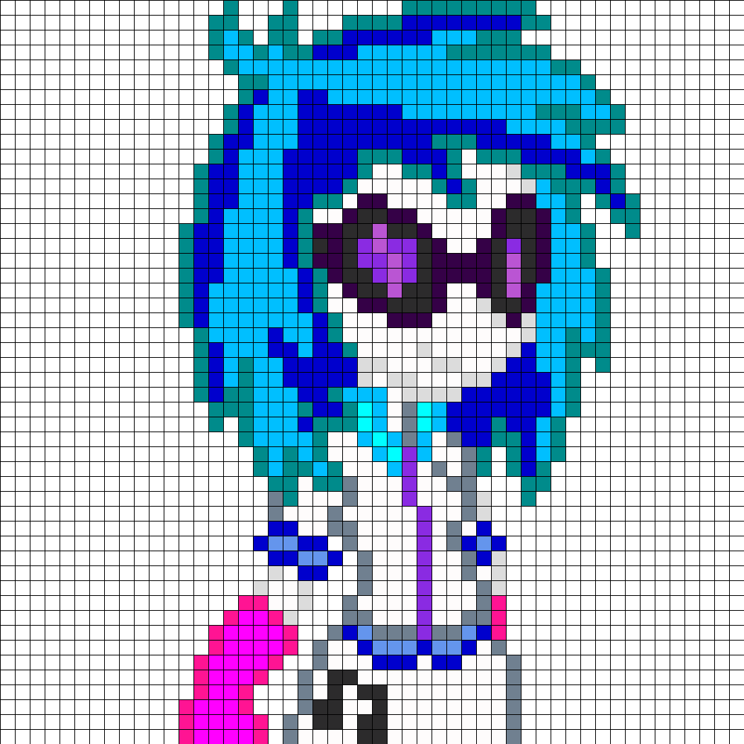 Equestria Girls Vinyl Scratch Part1 Perler Bead Pattern - Pixel Art Equestria Girl (1050x1050), Png Download
