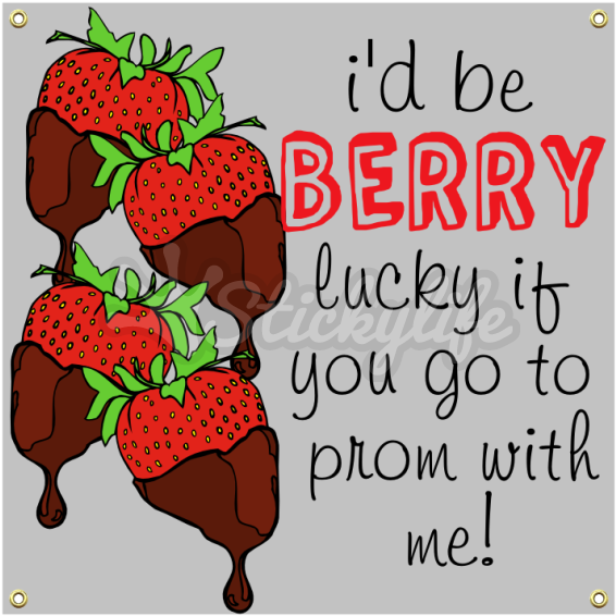 Promposal Vinyl Banner - Strawberry Dipped In Chocolate Throw Blanket (940x587), Png Download