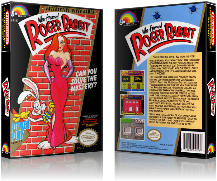 Nes Who Framed Roger Rabbit Retail Game Cover To Fit - Framed Roger Rabbit Nintendo Nes Vintage Game Box 2 (900x650), Png Download