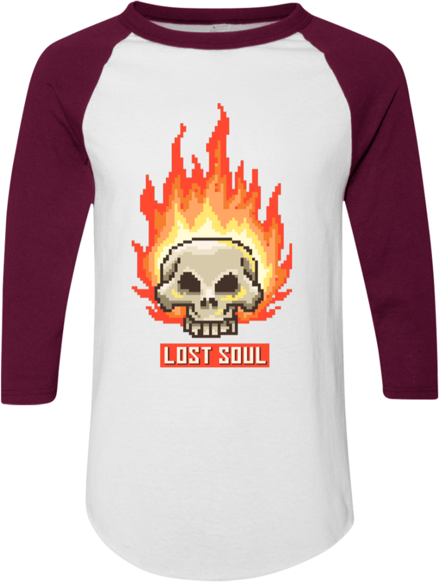 Flaming Skull - T-shirt (1155x1155), Png Download