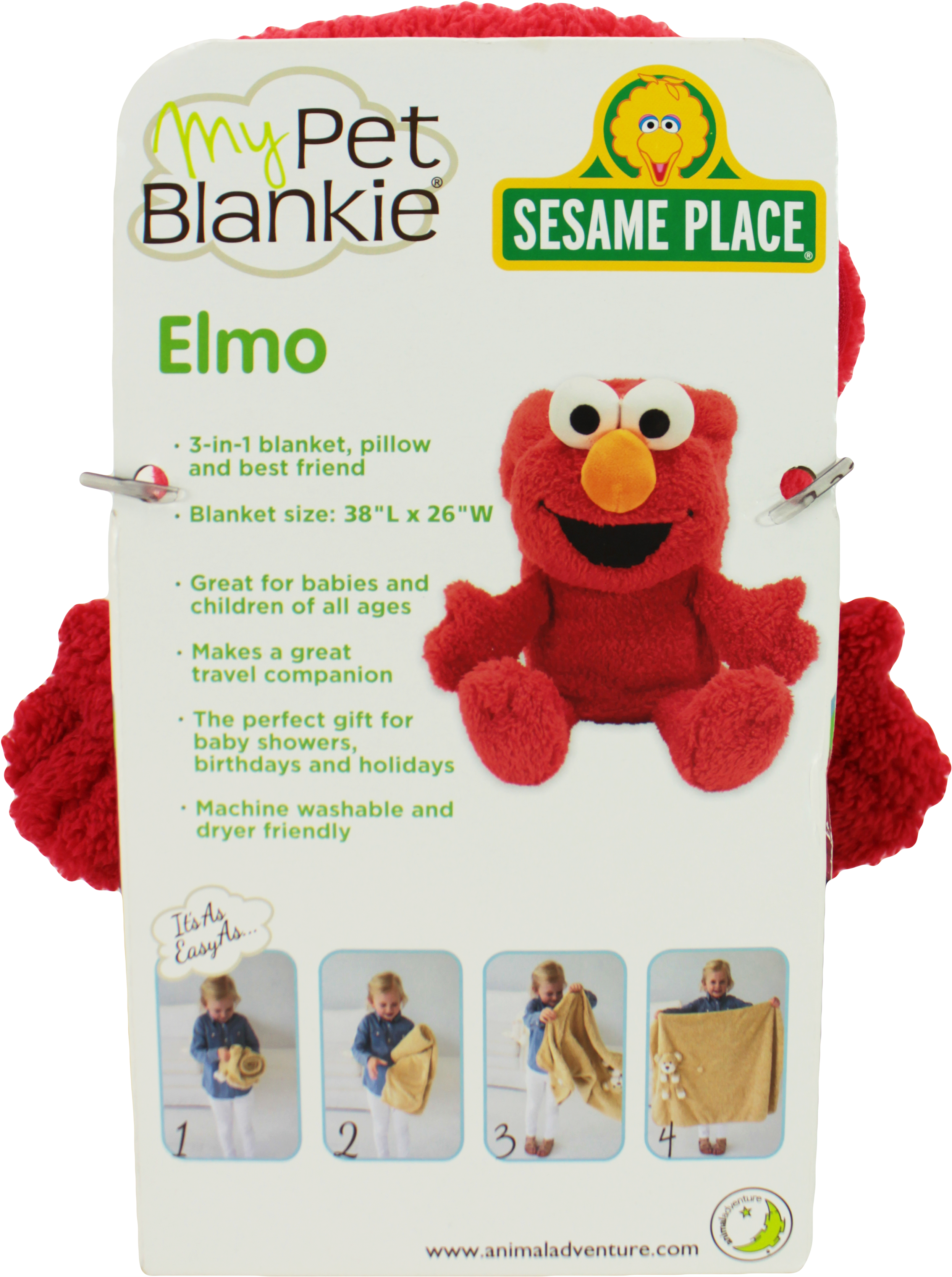 Sesame Street's Elmo My Pet Blankie Fleece Blankie - Plush (2961x3948), Png Download