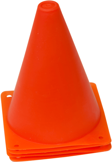 7″ Orange Cone - Plastic (1000x1000), Png Download