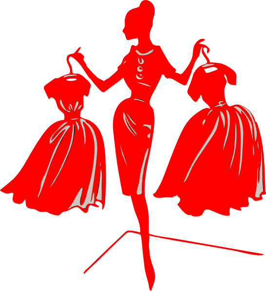 Red Dress Clip Art - Fashion Clip Art (546x598), Png Download