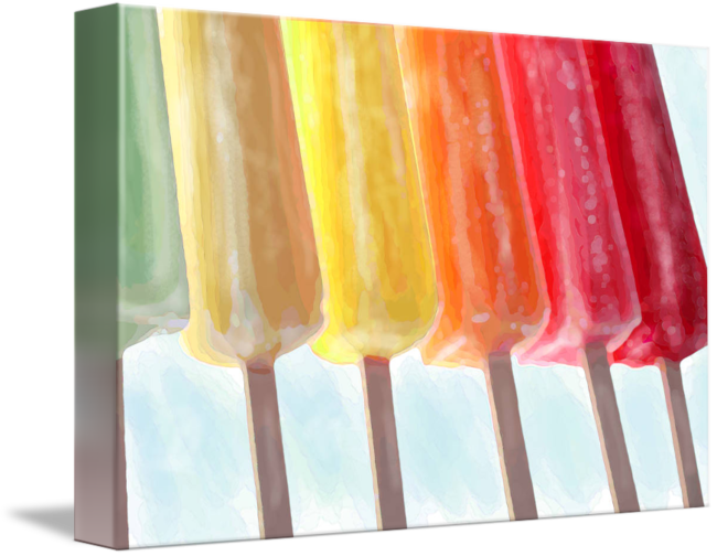 Popsicle Tumblr Png - Gallery-wrapped Canvas Art Print 16 X 11 Entitled Popsicle (650x504), Png Download