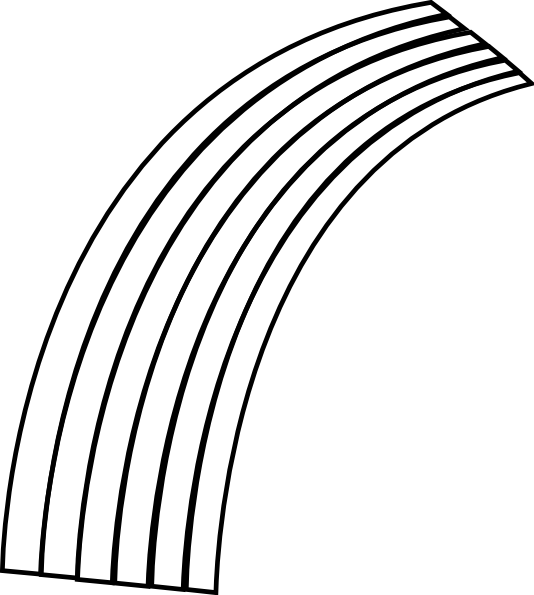 Totetude Blank Rainbow Black And White Clip Art At - Half Rainbow Black And White (534x595), Png Download