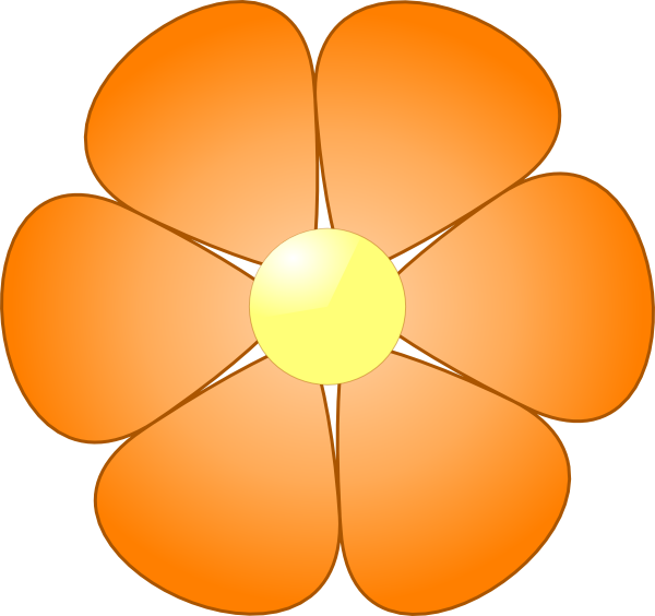Picture Library Orange Flower Clip Art (600x564), Png Download