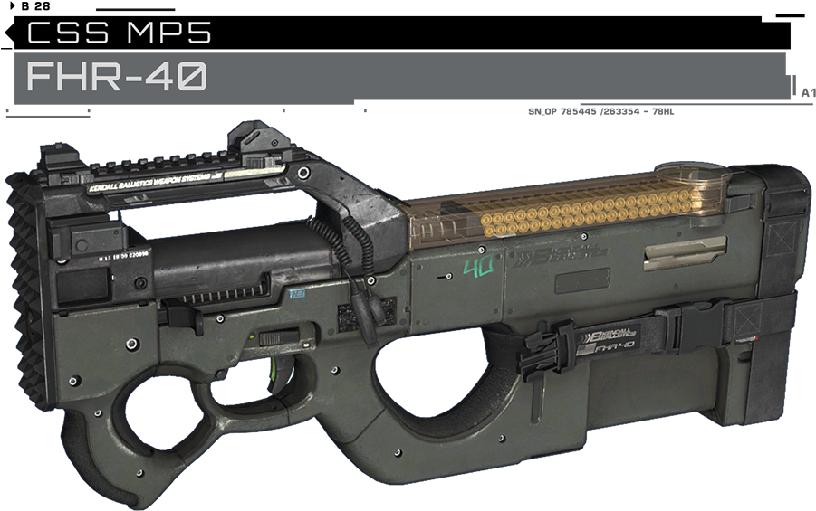 Replaces Css Mp5 With Fhr-40 From Call Of Duty Infinite - Firearm (900x579), Png Download