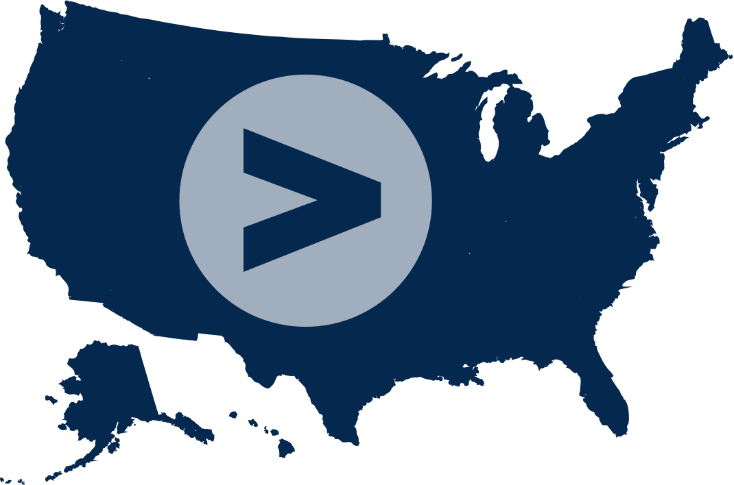 Greater Than Symbol On Navy Blue Map Of The U - Pullman Washington On Map (1070x708), Png Download