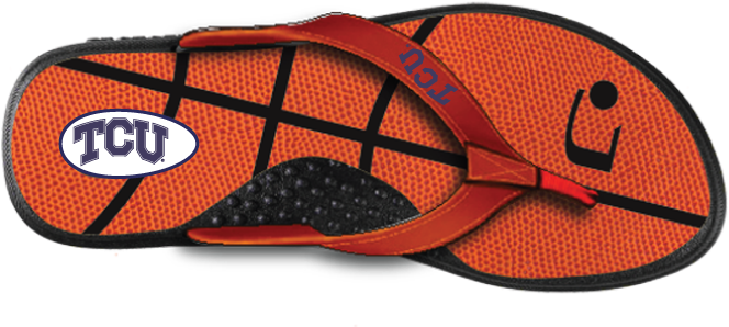 Tcu Horned Frogs Basketball Flip Flops (996x834), Png Download