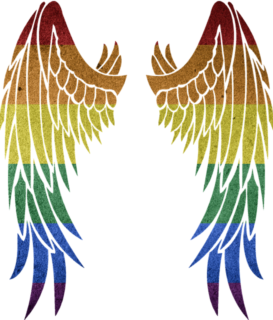 Angel Wings Airbrush Stencil (546x640), Png Download