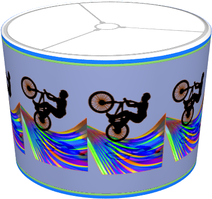 Bmx On Rainbow Ribbon Road - Ornament (round) (674x516), Png Download