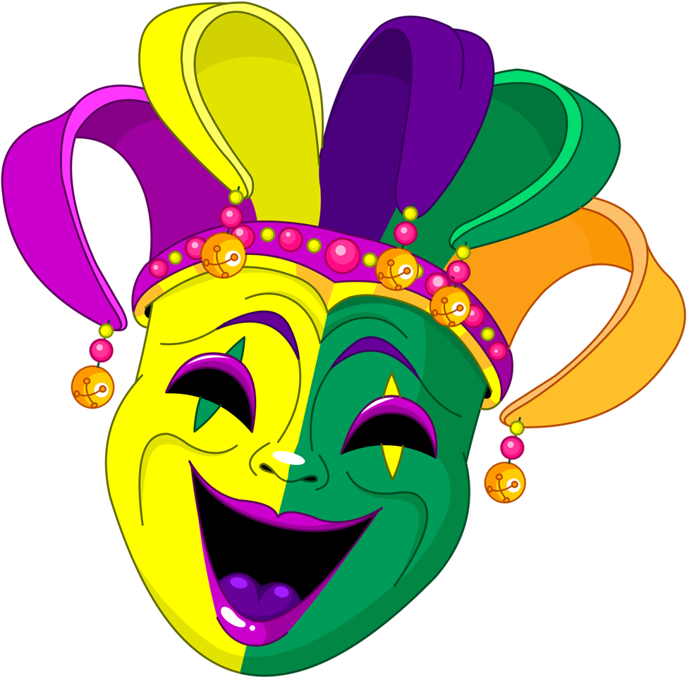 Banner Black And White Download Png Silhouettes And - Clip Art Mardi Gras Mask (1024x995), Png Download