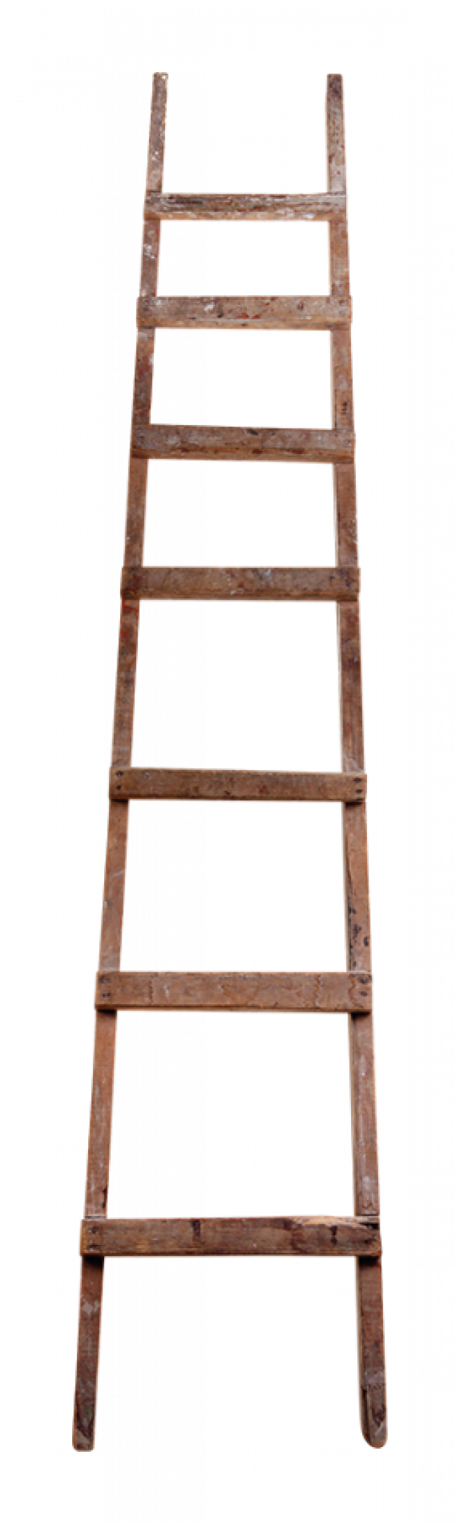 Muursticker Ladder - Houten Ladder Oud (663x2195), Png Download