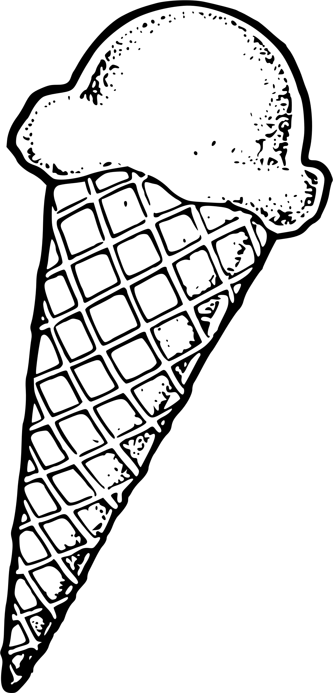 Clipart Ice Cream Cone 5 Pertaining To Ice Cream Cone - Icecream Black And White (1148x2389), Png Download