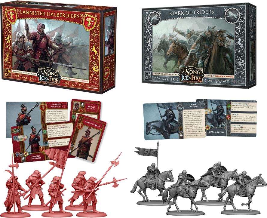 Cmon Asoiaf Lannister Halberdiers Und Stark Outriders - A Song Of Ice And Fire (960x787), Png Download