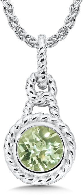 Green Amethyst Pendant - Necklace (700x700), Png Download