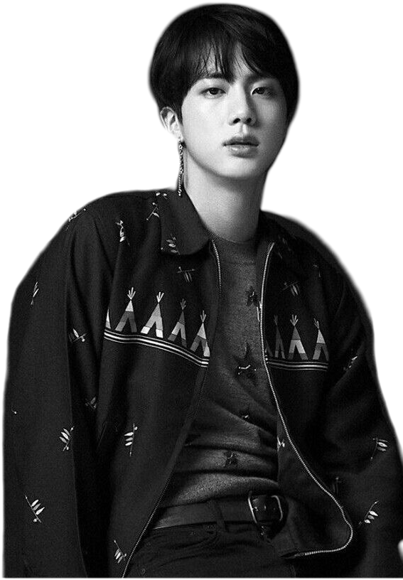 Kim Sticker - Seokjin Black And White (818x987), Png Download