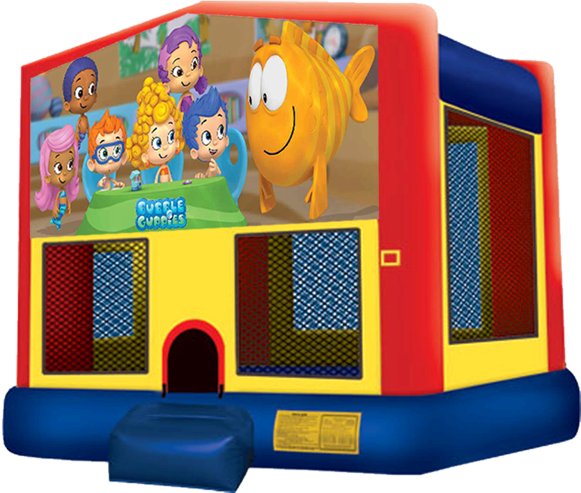 Need Bubble Guppies Themed Plates, Napkins And Party - Pj Mask Bounce House (864x792), Png Download