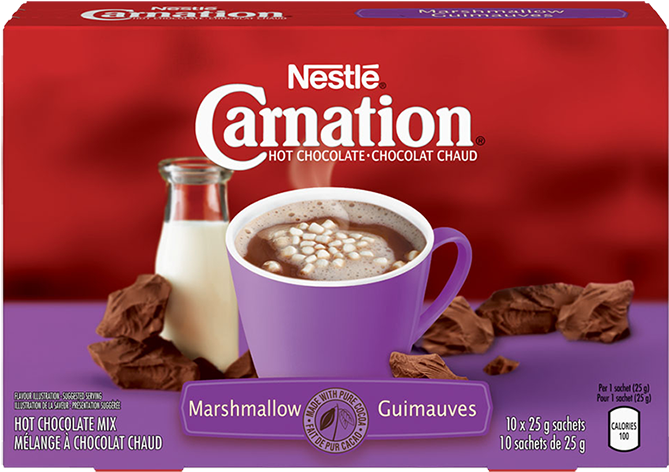 Carnation Hot Chocolate Marshmallow - Carnation Carnation Hot Chocolate Marshmallow Carton (675x675), Png Download