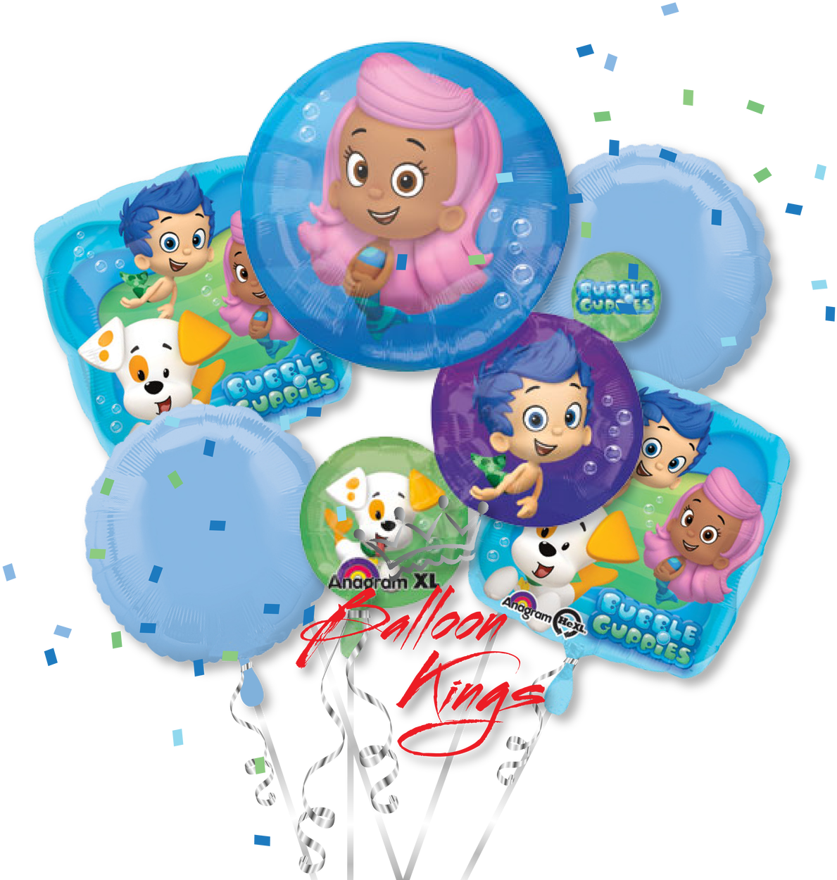 Bubble Guppies Bouquet - 18" Bubble Guppies Blue Foil Balloon (1280x1280), Png Download