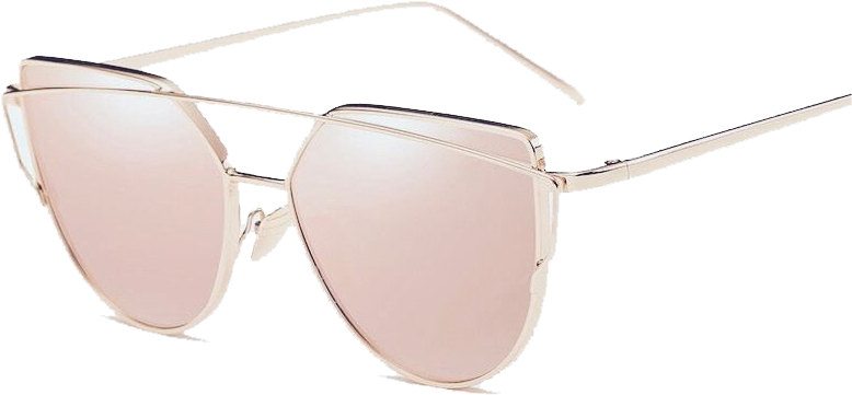 Mirrored Aviator Rose Gold Sunglasses Png Black And - Sunglasses (787x787), Png Download