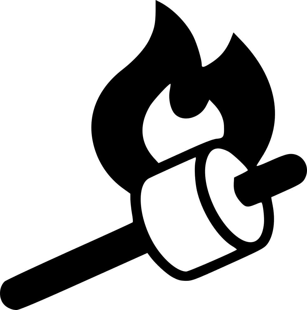 Graphic Roasting Marshmallows Png Icon Free Download - Black And White Roasting Marshmallows Clipart (980x988), Png Download