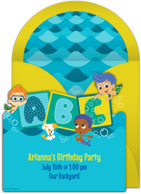 Bubble Guppies Abc Online Invitation - Fun Rug Bg-42 3958 39 X 58 In. (650x650), Png Download