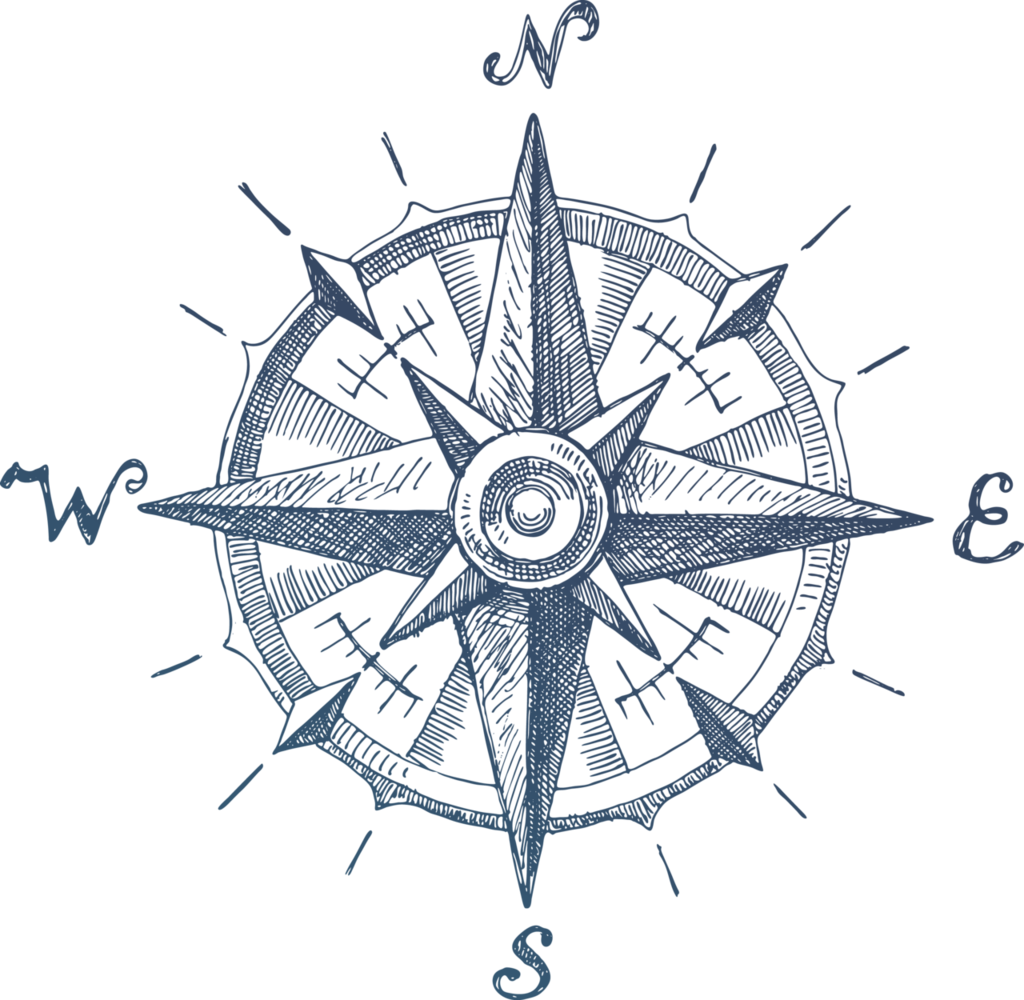 Drawing Cardinals Compass Tattoo - Compass Poster (1024x1000), Png Download