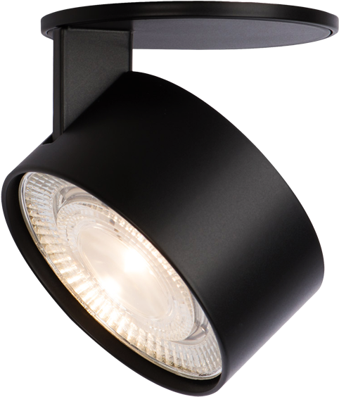 Led Black Recessed Swivel Spotlight - Television (600x600), Png Download