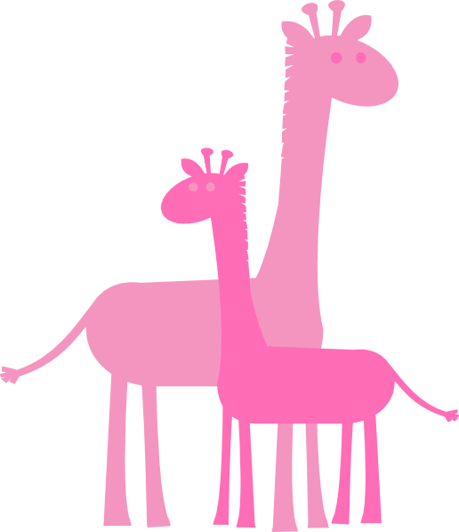 Birthday Girl Giraffes Clip Art - Baby Pink Giraffe Png (516x598), Png Download