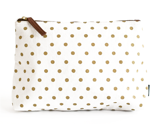 Travel Pouch - Gold Dots - Canvas (600x600), Png Download