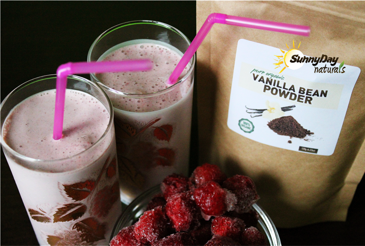 Strawberry-vanilla Smoothie - Milkshake (1200x960), Png Download