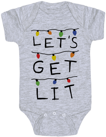 Let's Get Lit Christmas Lights Baby Onesy - Space Is Cool (484x484), Png Download