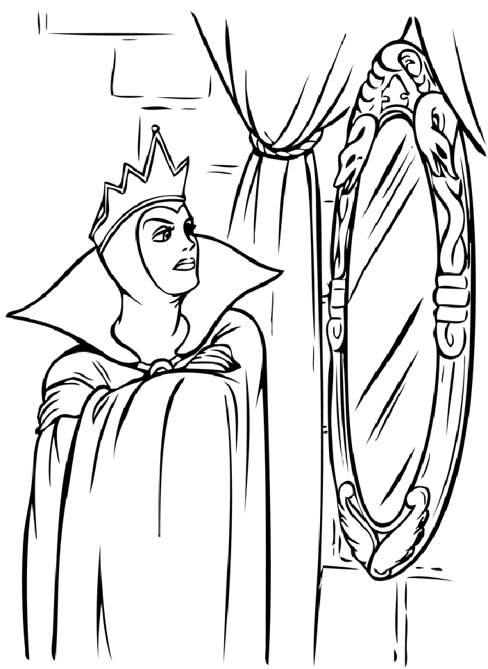 Drawing Snow White And The Seven Dwarfs 128 - Snow White Coloring Pages (826x1090), Png Download