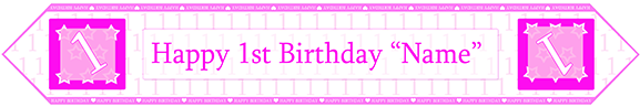 1st Birthday Pink Table Banner Party Supplies - Birthday (576x576), Png Download