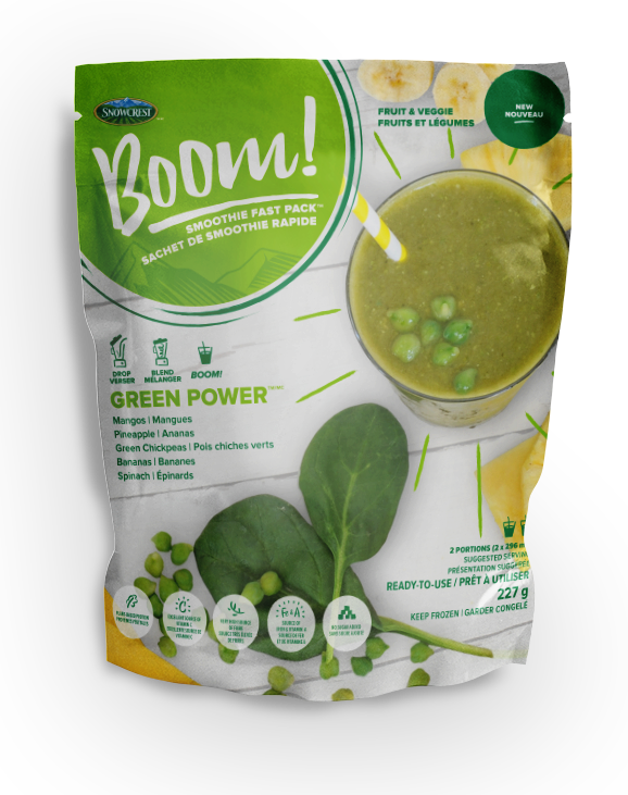 Smoothie Fast Packs Green Power 227 G - Sachet De Smoothie Rapide Antiox De Boom! Aux Fruits (578x731), Png Download