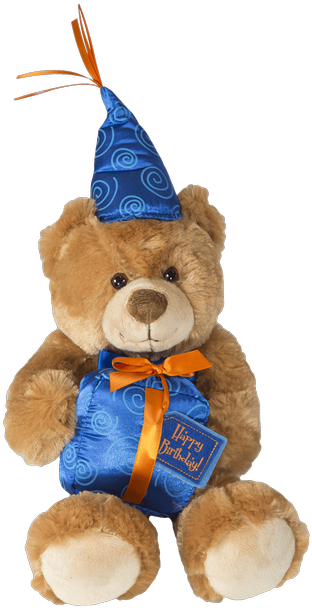13" Happy Birthday Bear, Blue • - Teddy Bear (500x611), Png Download