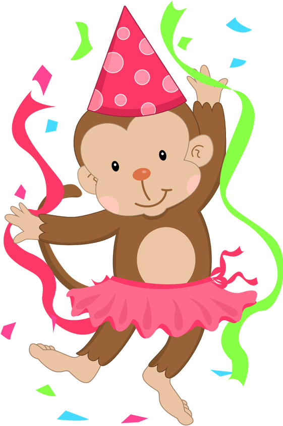 Boom Clipart Happy Birthday - Happy Birthday Monkey Clipart (577x865), Png Download