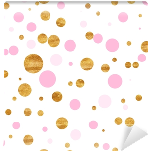 Pink And Gold Dots Background (400x400), Png Download
