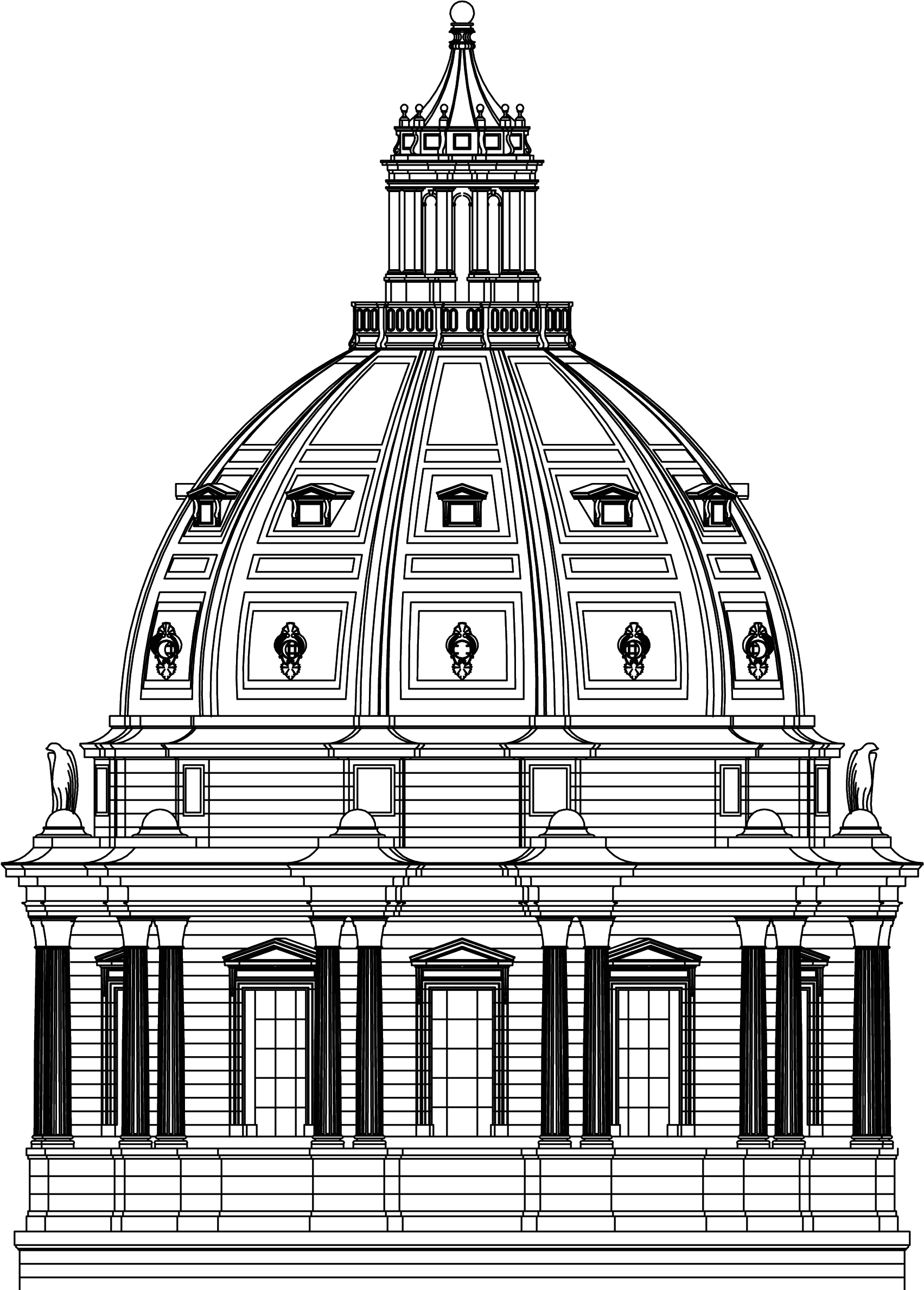 Drawing Buildings Capitol Us - Minnesota State Capitol (2042x2377), Png Download
