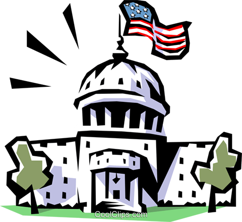 Capitol Building Royalty Free Vector Clip Art Illustration - Congress Clipart (480x440), Png Download