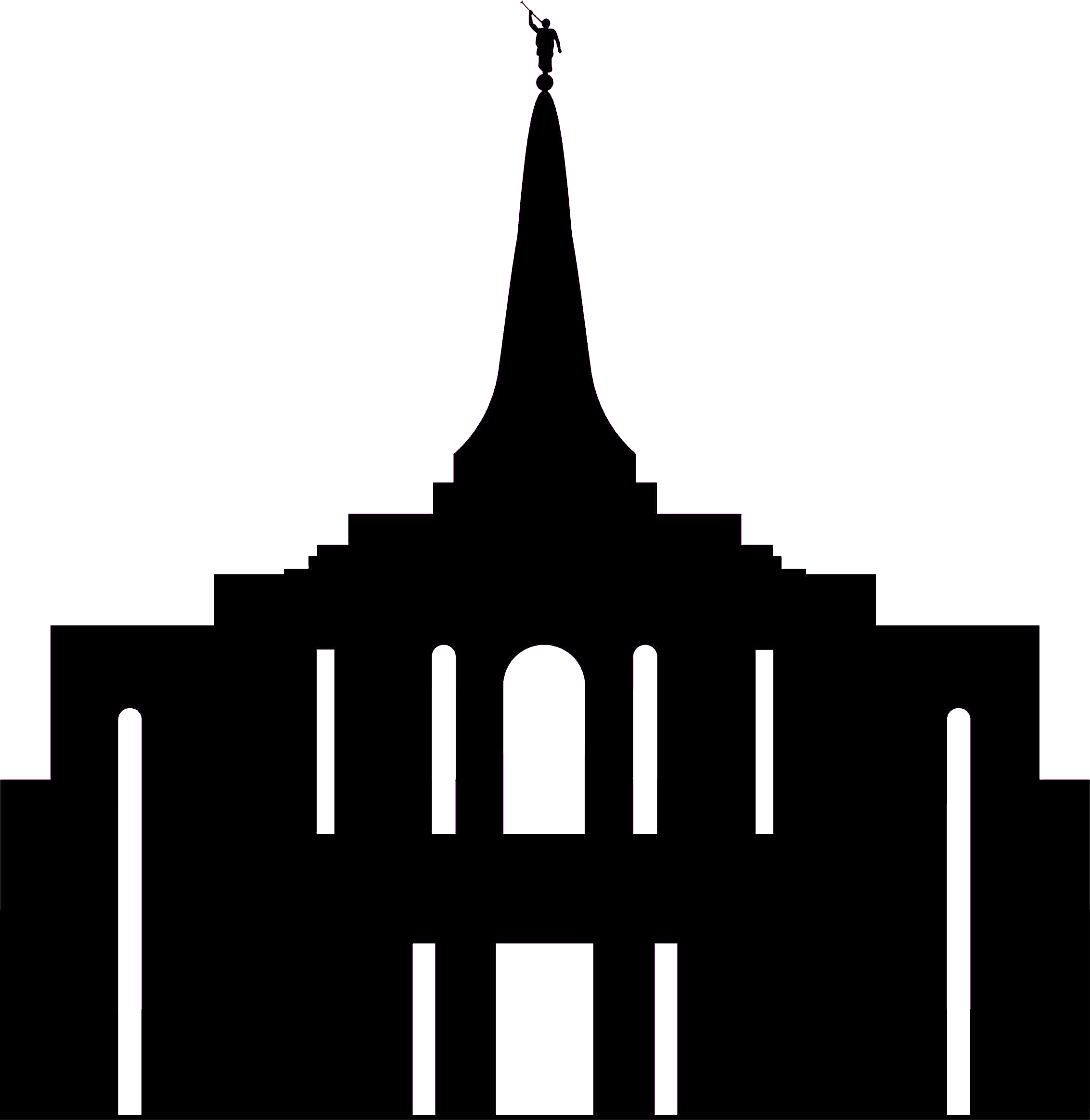 Church Silhouette Clipart - Lds Temple Png (2265x2328), Png Download